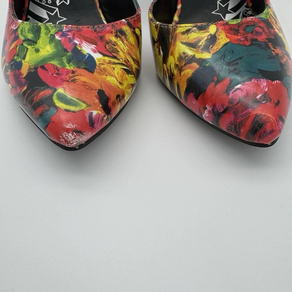 BRASH Karah D'orsay Stiletto Floral Heels Women US sz 7.5 Multicolor Pointy Toes